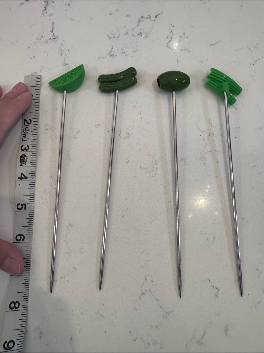 Green Fruit & Veg Party Picks - Set of 4